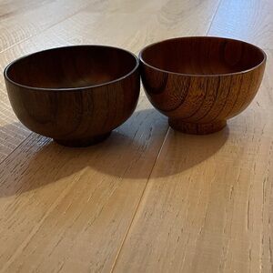 Japanese Wooden Salad Bowls.